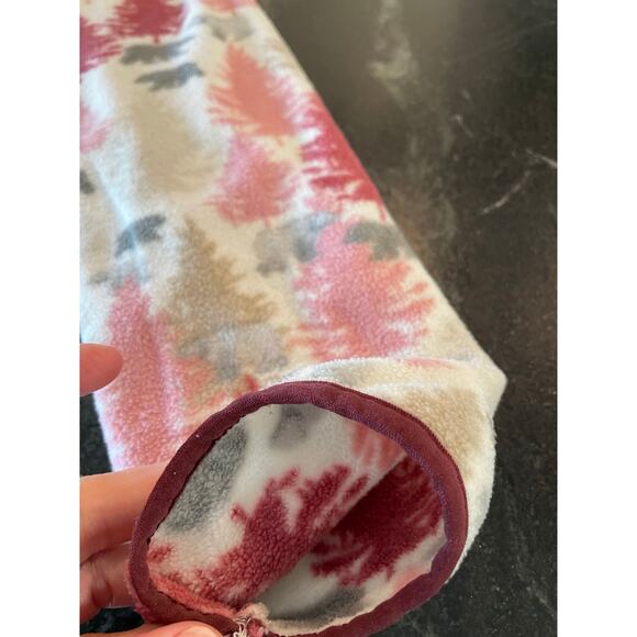 Orvis women's fleece pullover , trees and bears, pink.  size Med. - Picture 7 of 11